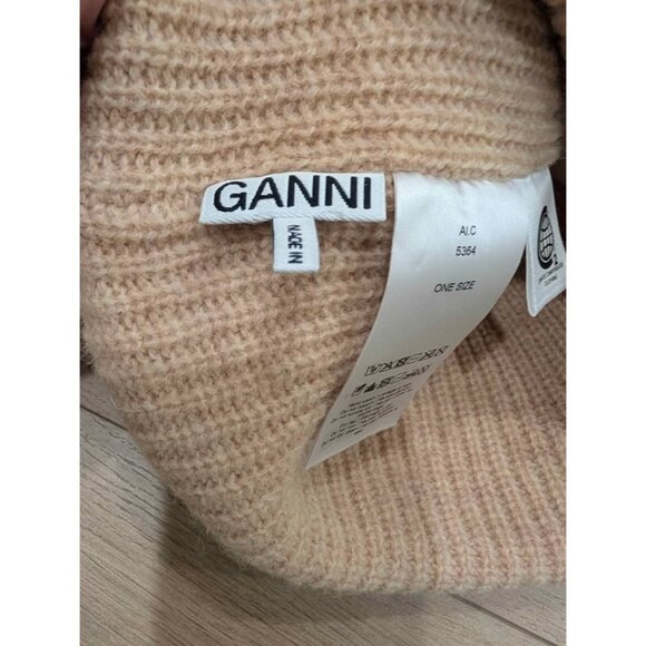 Like new Ganni wool beanie toque beige cream - Picture 4 of 6
